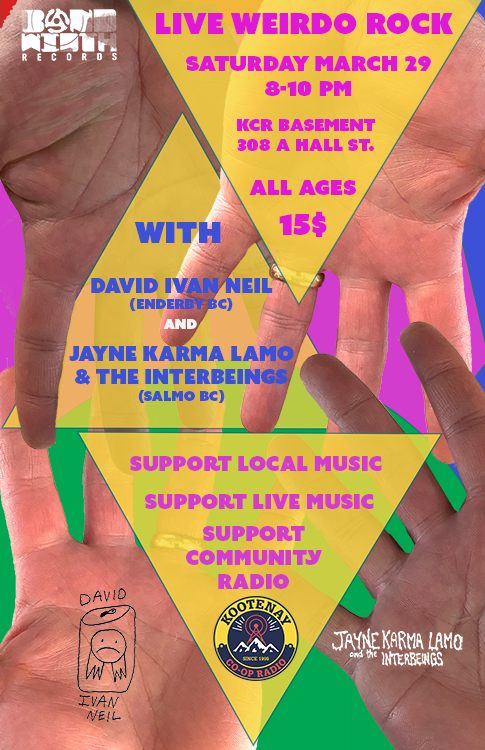 KCR Basement Show – David Ivan Neil (Vernon) & Jayne Karma Lamo and The Interbeings